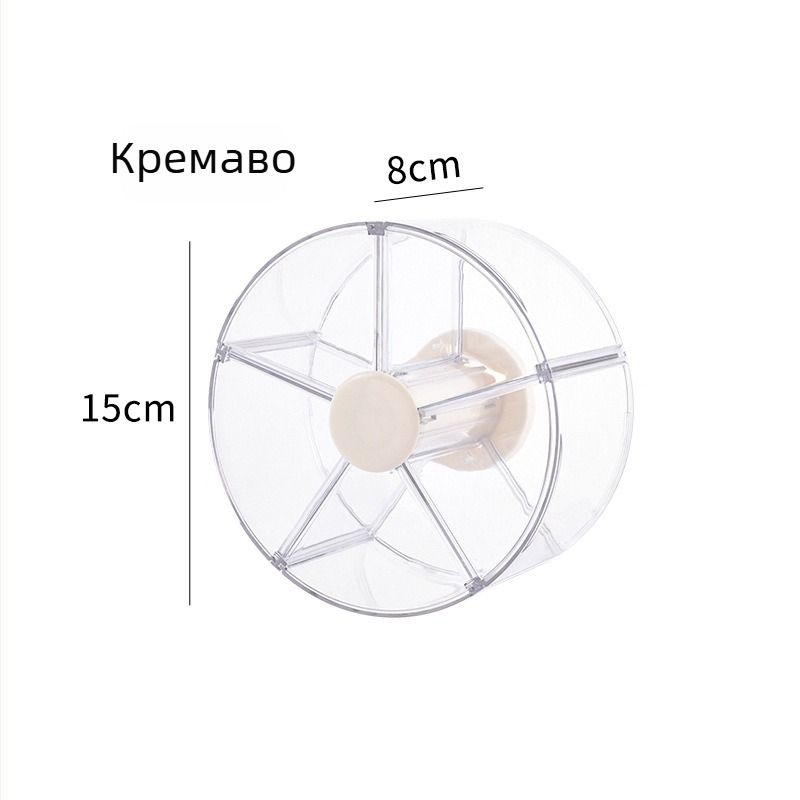 Козметична кутия за съхранение с въртящ се органайзер за тоалетна маса – пластмасова, модерен минималистичен стил, прахооустойчива настолна кутия