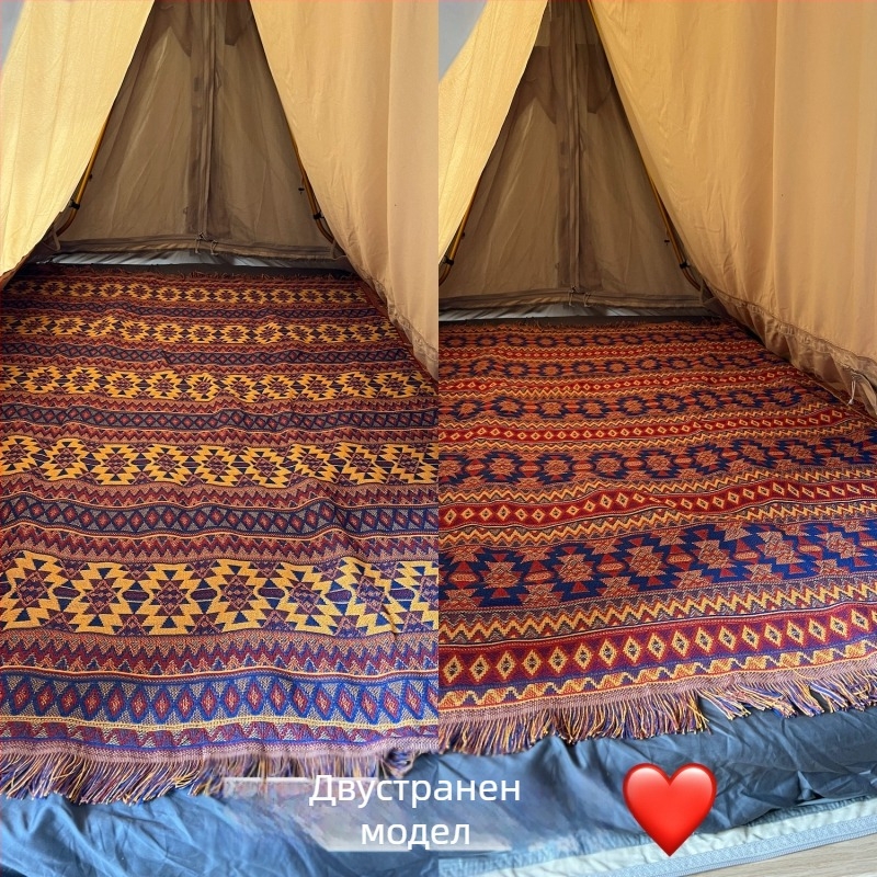 Кемпинг одеяло с геометричен узор (полиестер; 1000–1499 г; Peel Forest; пролет и есен)