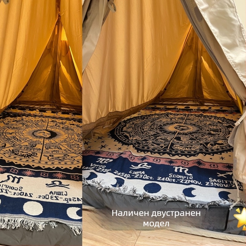 Кемпинг одеяло с геометричен узор (полиестер; 1000–1499 г; Peel Forest; пролет и есен)