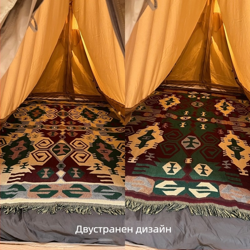 Кемпинг одеяло с геометричен узор (полиестер; 1000–1499 г; Peel Forest; пролет и есен)