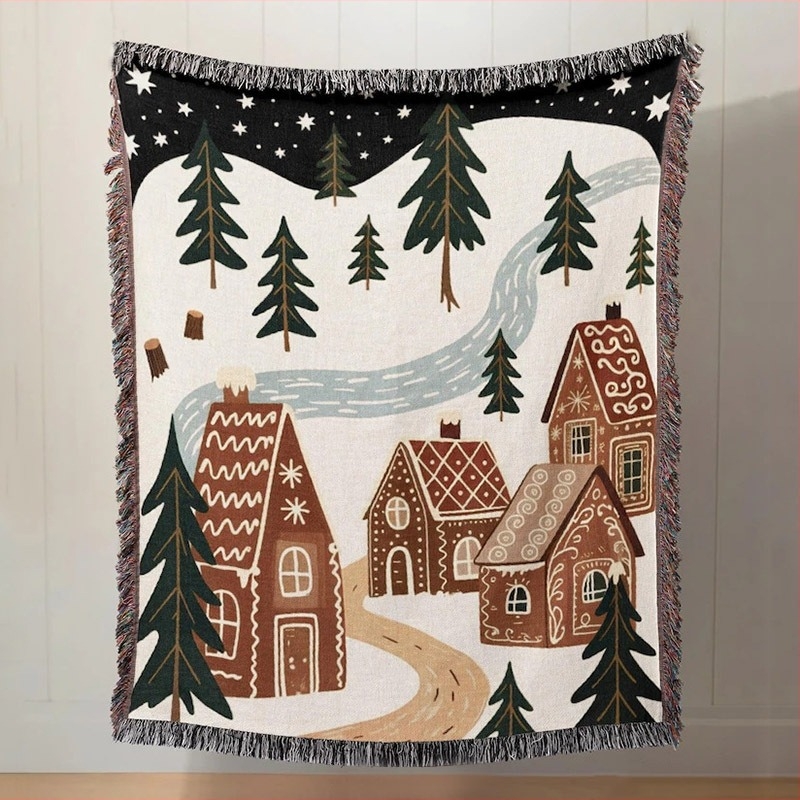 Декоративен гоблен покривало за диван, карикатурен дизайн, скандинавски стил, полиестер-памук, 1000–1499 г, по поръчка