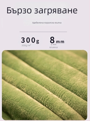 Офисно одеяло за дрямка, коралов флис, карикатурен десен, вълнен материал, универсален стил