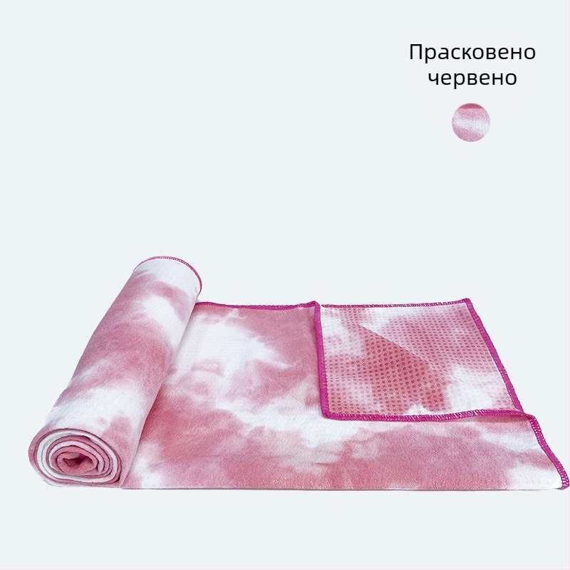 Йога кърпа с тай-дай принт, нехлъзгаща се, микрофибър, 470 г