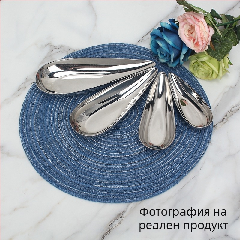 Zhuo Jin плодово плато от неръждаема стомана, десертно сервиране, модерен стил, първокласно качество, лицензирана частна марка