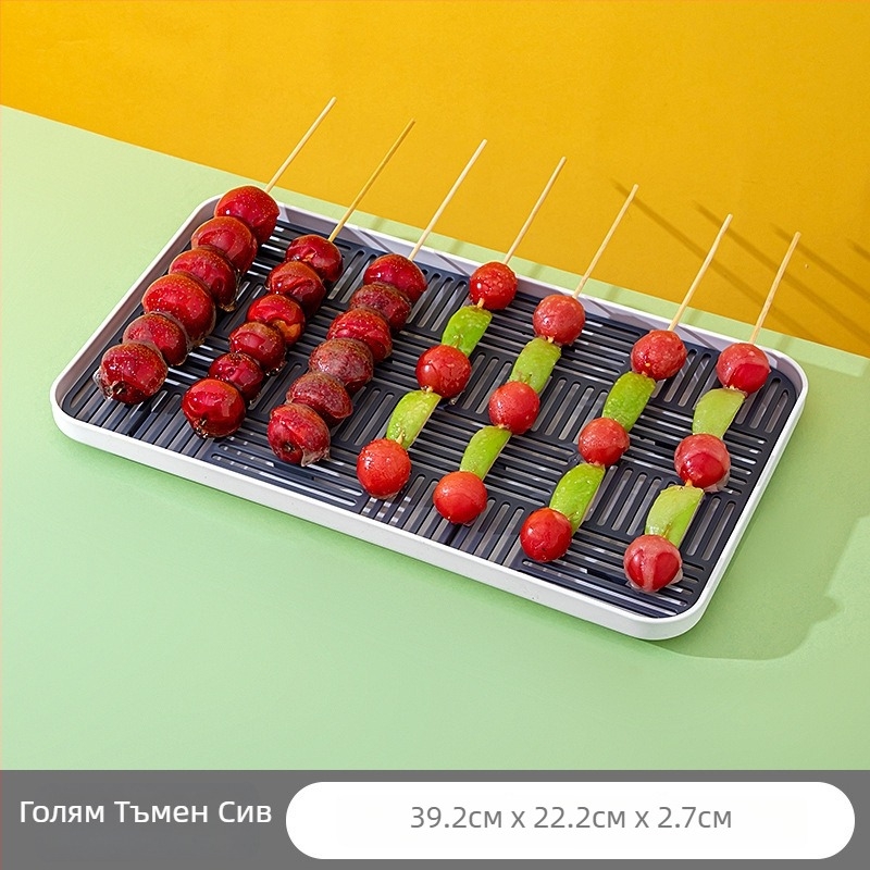 Пластмасова дисплейна тава за малки шишчета от захаросан глог, квадратна, модерен минималистичен стил, за комерсиална употреба