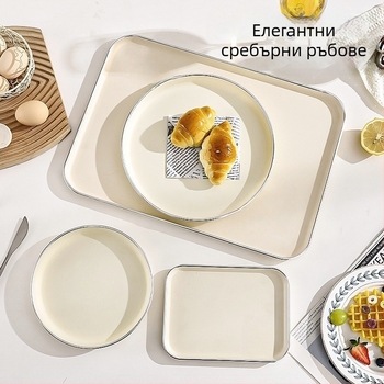 Пластмасова тава, квадратна, монолитно формована, едноцветна, модерен минималистичен стил