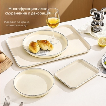 Пластмасова тава, квадратна, монолитно формована, едноцветна, модерен минималистичен стил