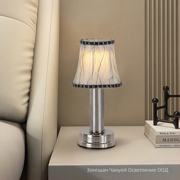 LED презареждаема нордическа настолна лампа с текстилен абажур – за спалня, бар и кафе, нощна светлина, модел HT-TD1W8, цокъл: желязо, напрежение ≤36V, функции: DIY, украса, амбиентно осветление