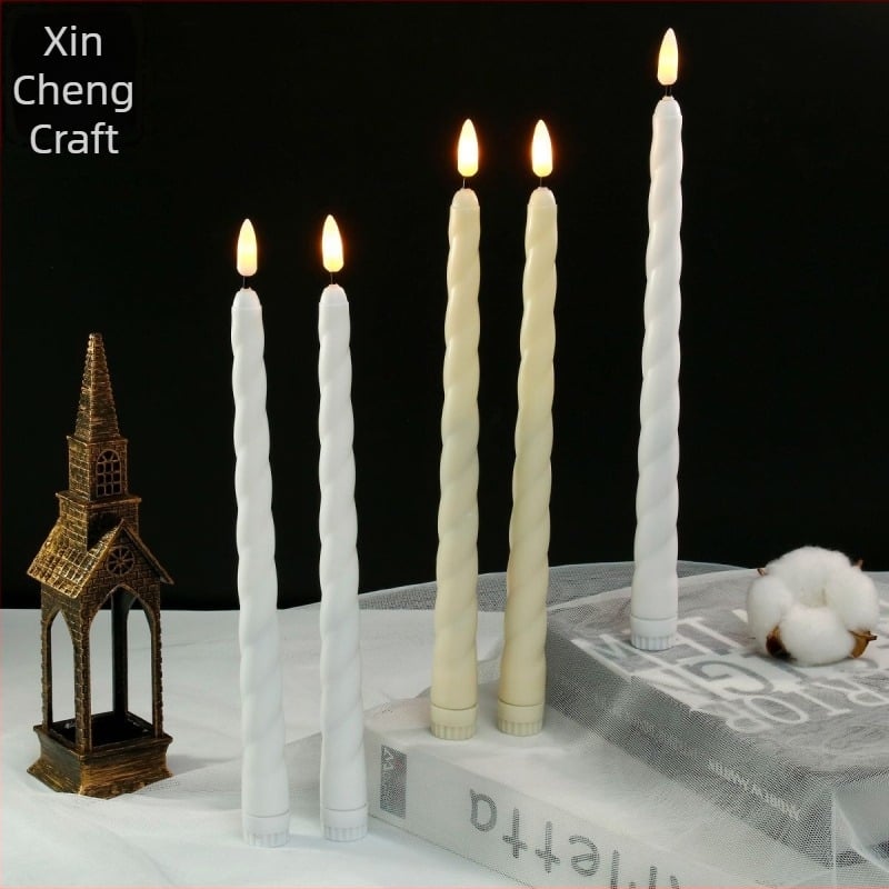 LED свещ в европейски стил, цилиндрична пластмасова, инжекционно формована, без лого