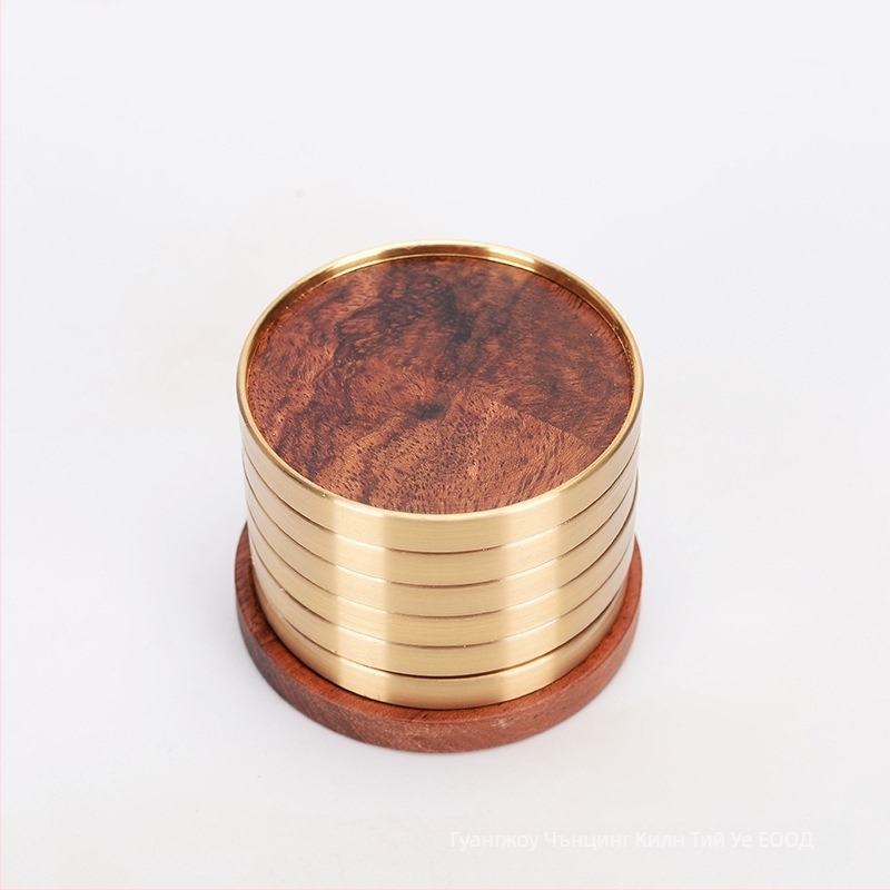 Подложка за чаши от дърво с медно-дервен хибрид, розово дърво и Ebony дърво