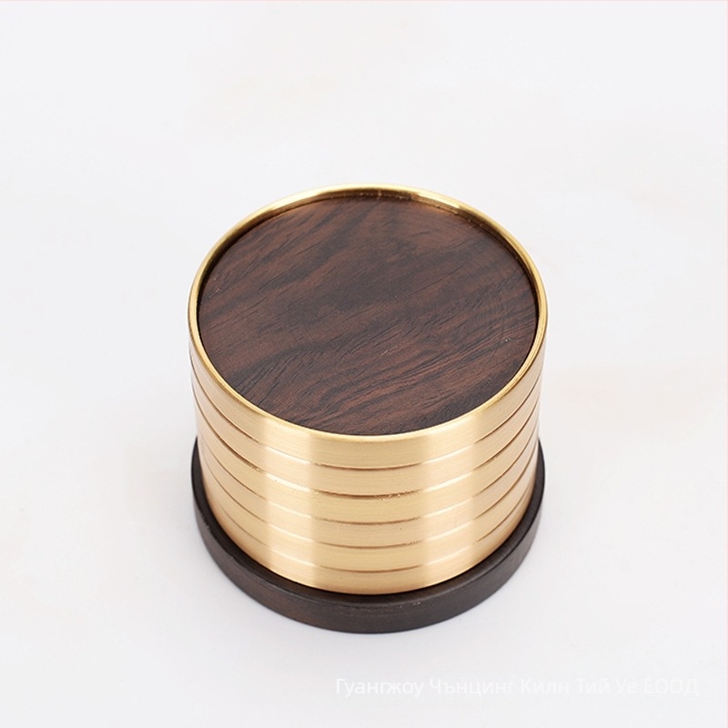 Подложка за чаши от дърво с медно-дервен хибрид, розово дърво и Ebony дърво