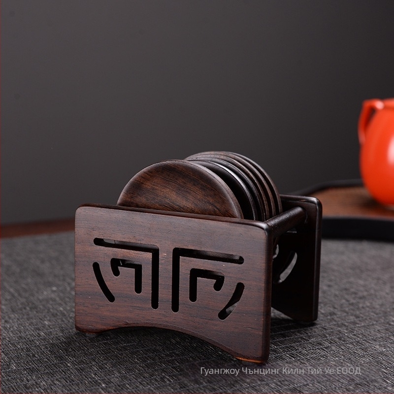 Подложка за чаши от дърво с медно-дервен хибрид, розово дърво и Ebony дърво