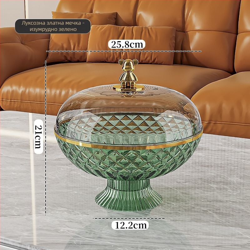 Плодова чиния с капак, запечатана и защита от прах, пластмасова; марка Other Homes; стил лайт лукс и ретро