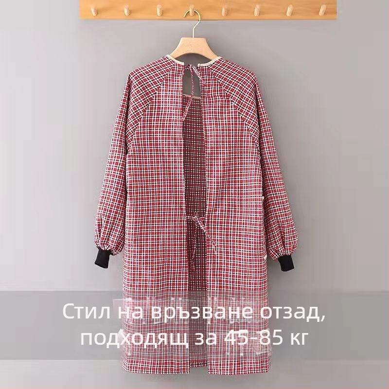 Mengchang 100% памучна престилка без ръкави, с двойни джобове, флорално-листен модел, антизамърсяваща кухненска работна престилка