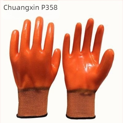 Работни ръкавици — износоустойчиви, издръжливи, водоустойчиви, маслоустойчиви, антипробивни (Дължина 23 см; Тегло 84 г; Маслоустойчивост; Водоустойчивост; Антипробивност)