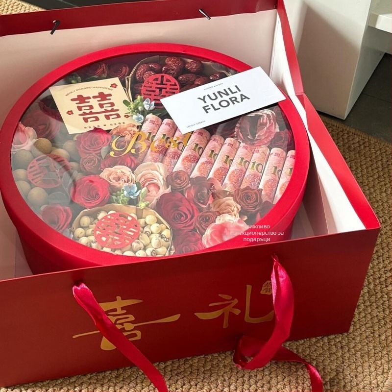 Персонализирана кръгла водоустойчива подаръчна кутия, PVC + картон; артикул Round Waterproof Gift Box; Тип на продукта: персонализиран + на склад; Грешка: 0.5