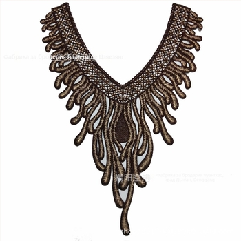 Chuanghao бродерия: водоразтворима апликация за яка с форма на фениксова опашка, за дамско облекло