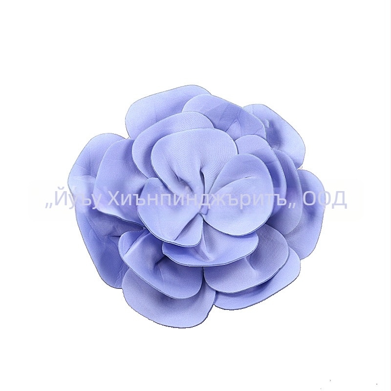 Голям цветен аксесоар за коса, ръчно изработен, модерен флорален стил, материал: въздушен памук, форма: цветя, индивидуално опакован