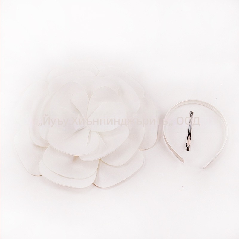 Голям цветен аксесоар за коса, ръчно изработен, модерен флорален стил, материал: въздушен памук, форма: цветя, индивидуално опакован