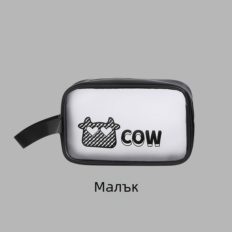 PVC прозрачна козметична чанта с голям капацитет, водоустойчива, аниме карикатура дизайн, урбанистичен стил