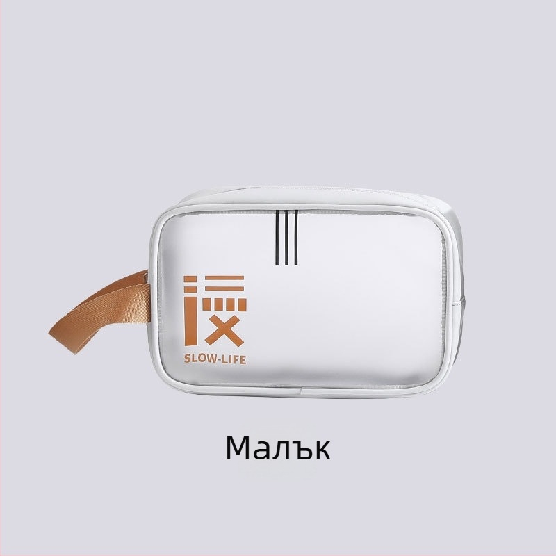 PVC прозрачна козметична чанта с голям капацитет, водоустойчива, аниме карикатура дизайн, урбанистичен стил