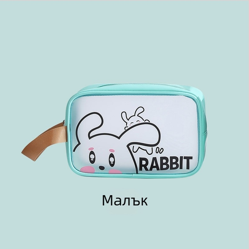 PVC прозрачна козметична чанта с голям капацитет, водоустойчива, аниме карикатура дизайн, урбанистичен стил