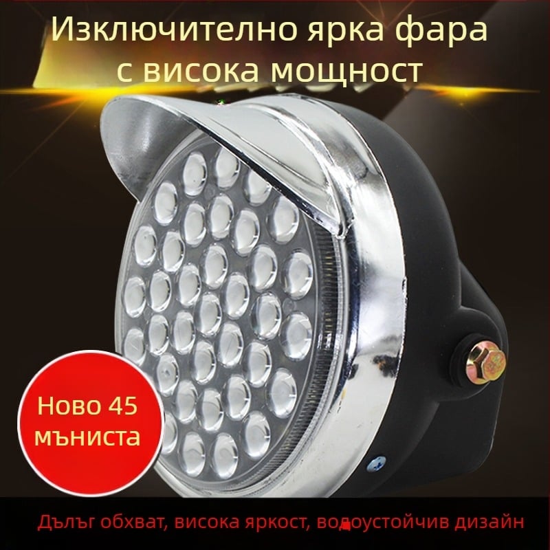 LED фар за електрическа триколка – супер ярък преден LED фар, съвместим с 12V/48V/60V