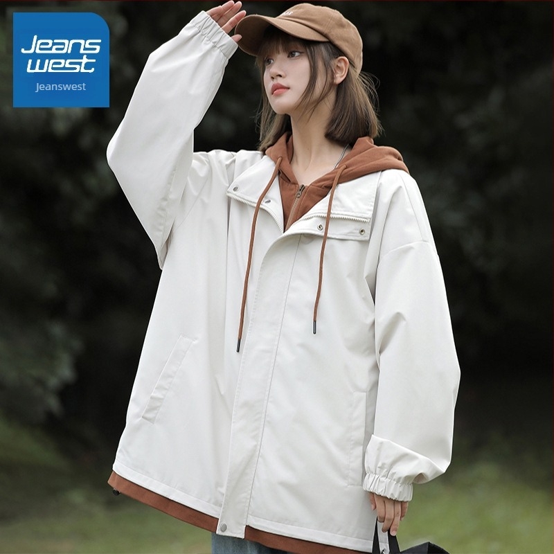 Дамско яке с фалшив двуслоен дизайн, зима 2025, Chenille тъкан със спандекс, едноцветно, свободна кройка, цип отпред, поло яка