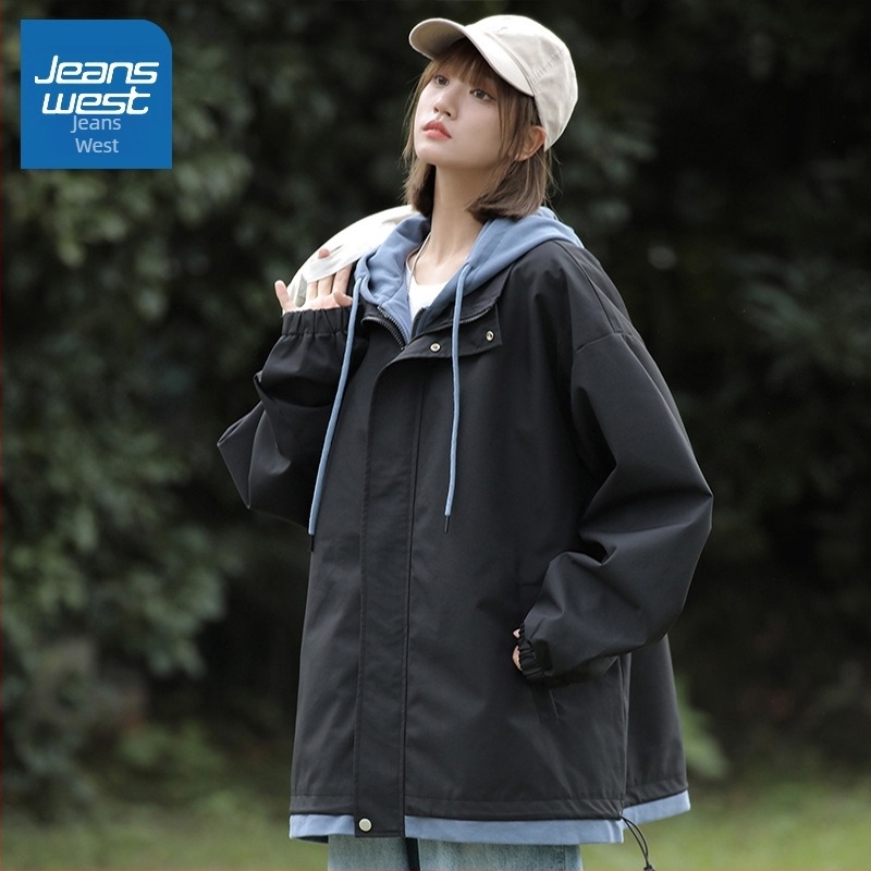 Дамско яке с фалшив двуслоен дизайн, зима 2025, Chenille тъкан със спандекс, едноцветно, свободна кройка, цип отпред, поло яка