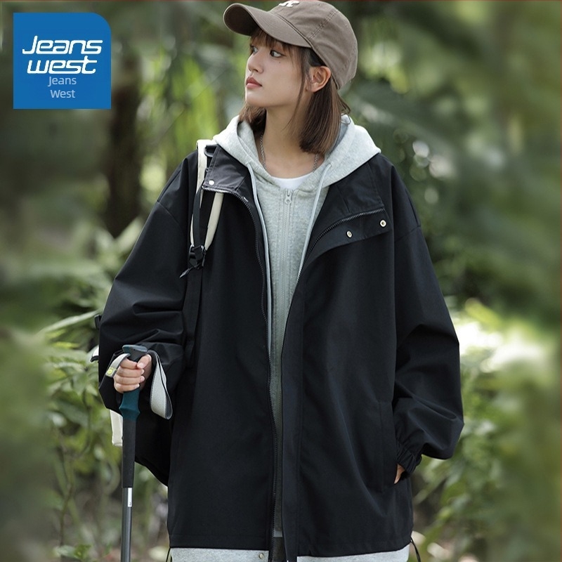 Дамско яке с фалшив двуслоен дизайн, зима 2025, Chenille тъкан със спандекс, едноцветно, свободна кройка, цип отпред, поло яка