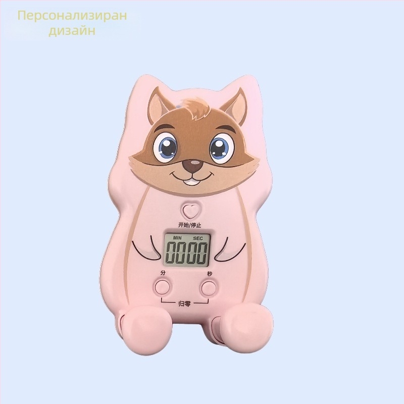 Таймер за бюро с мультяшен дизайн – силна аларма, многофункционален кухненски таймер, отброяване и стойка за телефон