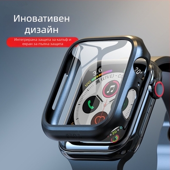 Калъф за смарт часовник iWatch S10 със закалено защитно стъкло — PC материал, 2-in-1 дизайн, 360° защита