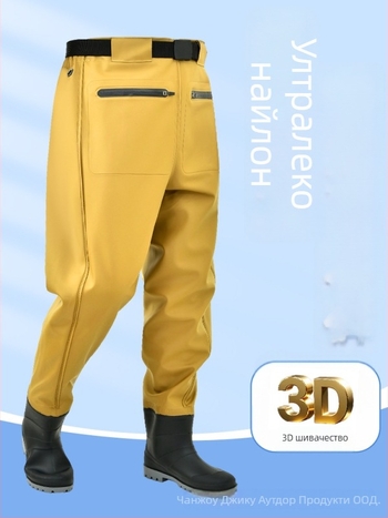 Риболовни водоустойчиви гащеризони с половин дължина и обувки – леки, UV защита, ветроустойчиви, износоустойчиви, влагоотвеждаща материя от химически влакна, за мъже