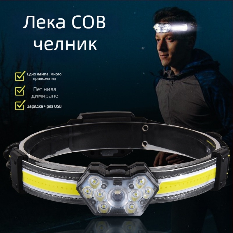 LED челна лампа, презареждаща 15W, 1200mAh, външно осветление, лъч до 100–200 м