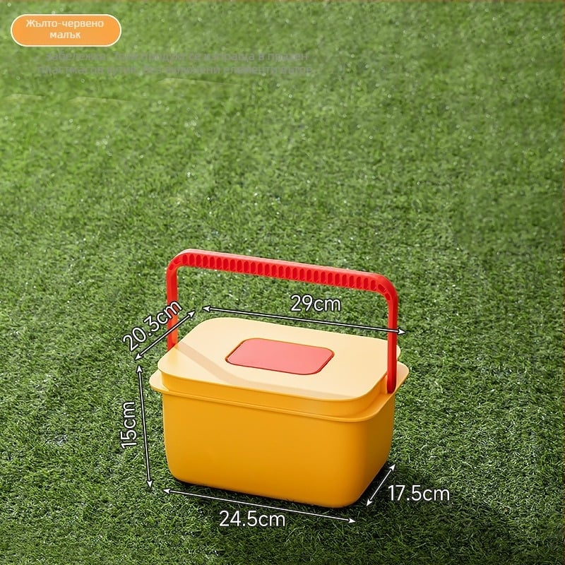 Квадратна външна кофа за риболов с дръжка, пластмасова кофа за съхранение на вода за пътуване и домашни риболовни принадлежности