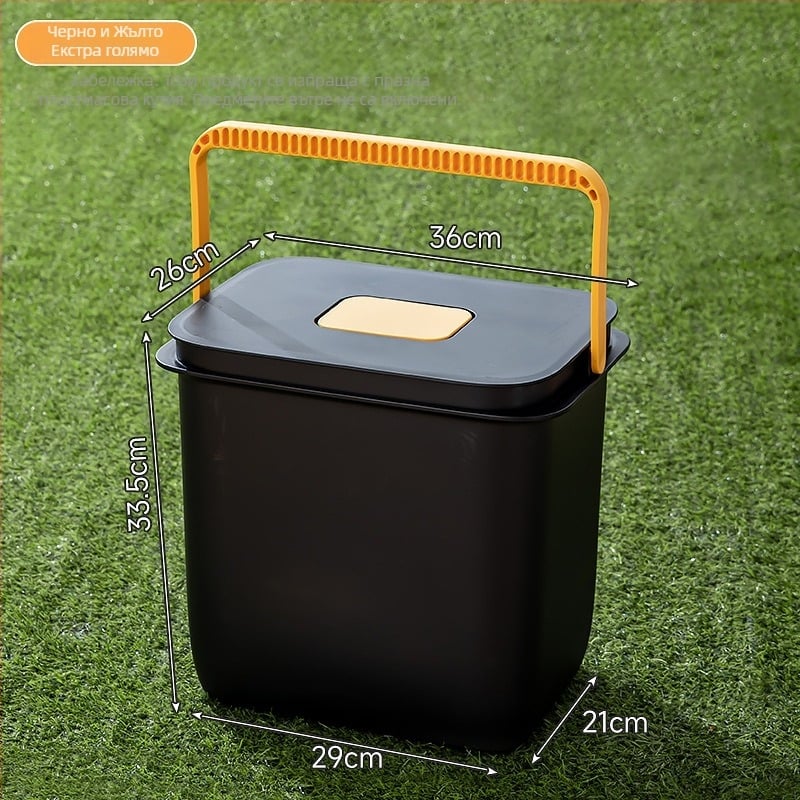Квадратна външна кофа за риболов с дръжка, пластмасова кофа за съхранение на вода за пътуване и домашни риболовни принадлежности