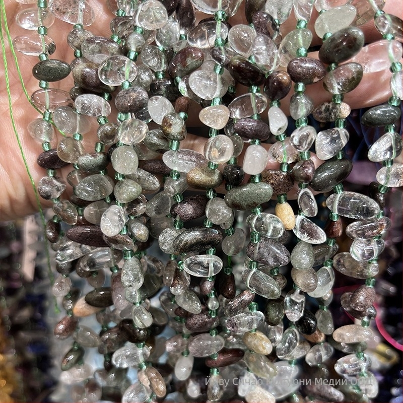 Свободни мъниста от естествен камък — водна капка, зъб на вълк, странично пробити, с закопчалка