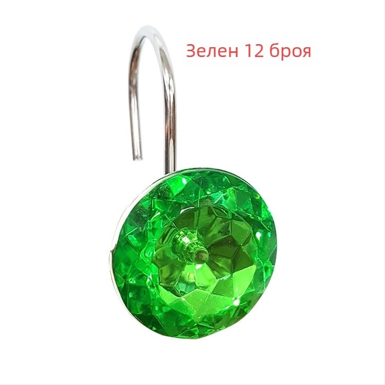 Акрилна закачалка за душ завеса, единична, модерен минималистичен стил, комплект от 12 броя