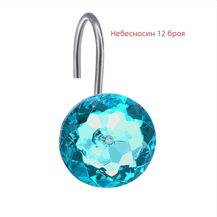 Акрилна закачалка за душ завеса, единична, модерен минималистичен стил, комплект от 12 броя