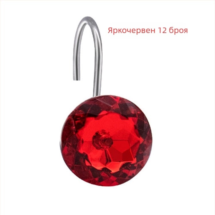 Акрилна закачалка за душ завеса, единична, модерен минималистичен стил, комплект от 12 броя