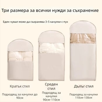 Прахозащитен закачен калъф за дрехи от Twill плат – прозрачен, удебелен, за гардеробно съхранение в дома