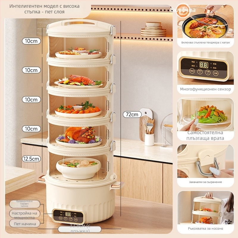 Многослоен капак за чинии за домакинство, PET материал, поддържа топлината, интелигентен, прахозащитен