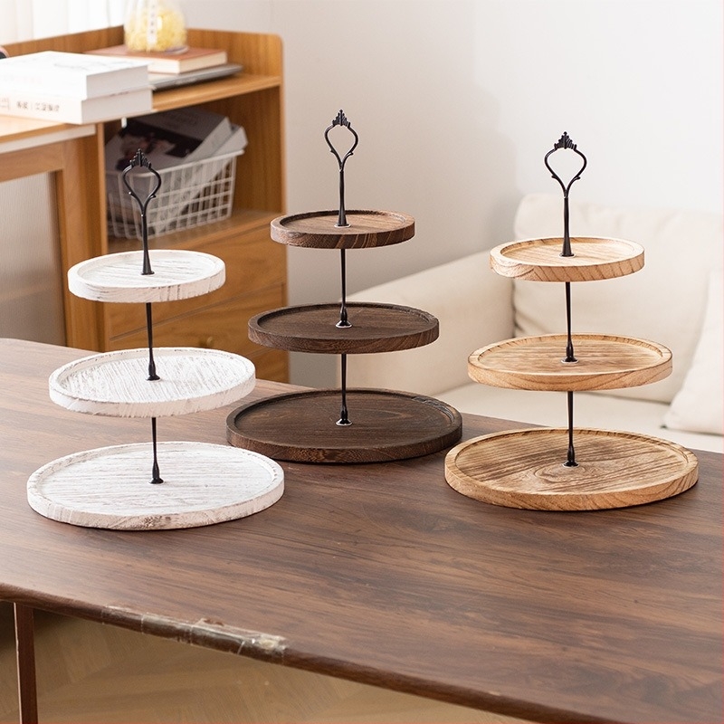 Многоетажна поставка за десерти, кръгла настолна тава, двойна тава за торти — марка Xufeng; 2024; модерен, прост стил
