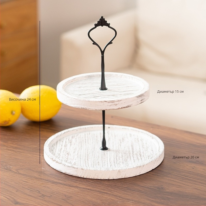 Многоетажна поставка за десерти, кръгла настолна тава, двойна тава за торти — марка Xufeng; 2024; модерен, прост стил