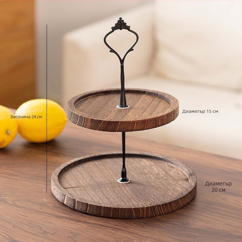 Многоетажна поставка за десерти, кръгла настолна тава, двойна тава за торти — марка Xufeng; 2024; модерен, прост стил