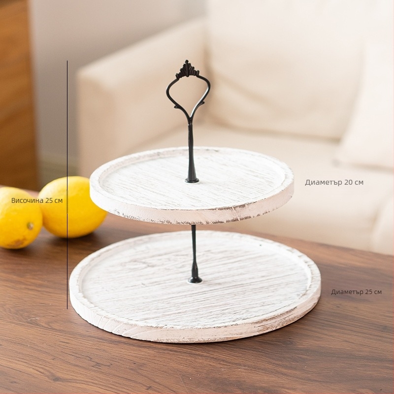 Многоетажна поставка за десерти, кръгла настолна тава, двойна тава за торти — марка Xufeng; 2024; модерен, прост стил