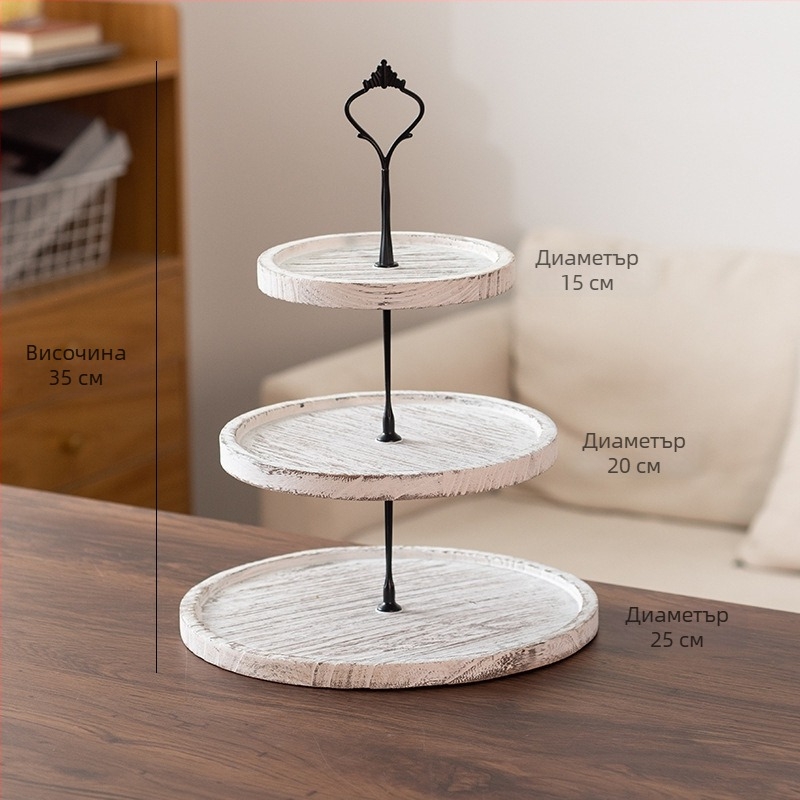 Многоетажна поставка за десерти, кръгла настолна тава, двойна тава за торти — марка Xufeng; 2024; модерен, прост стил