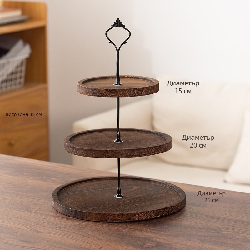 Многоетажна поставка за десерти, кръгла настолна тава, двойна тава за торти — марка Xufeng; 2024; модерен, прост стил