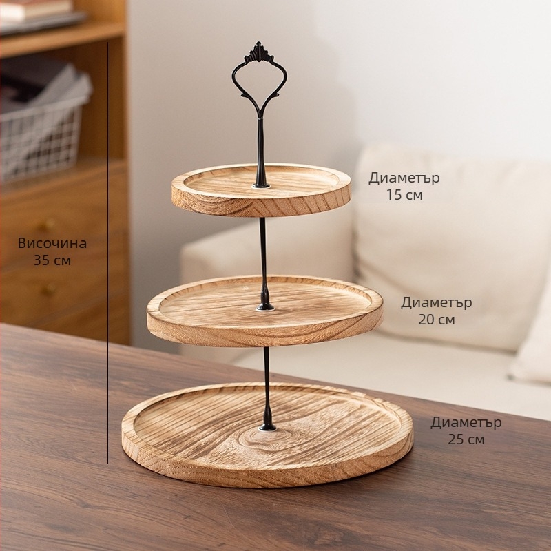 Многоетажна поставка за десерти, кръгла настолна тава, двойна тава за торти — марка Xufeng; 2024; модерен, прост стил