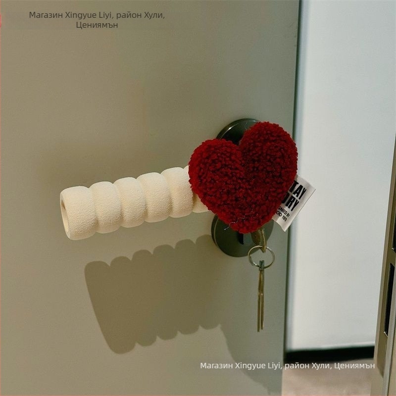 Защитна обвивка за дръжка на врата с антистатичен дизайн във формата на сърце, полупалец стил, плат Lycra cotton, за спалня и детска стая